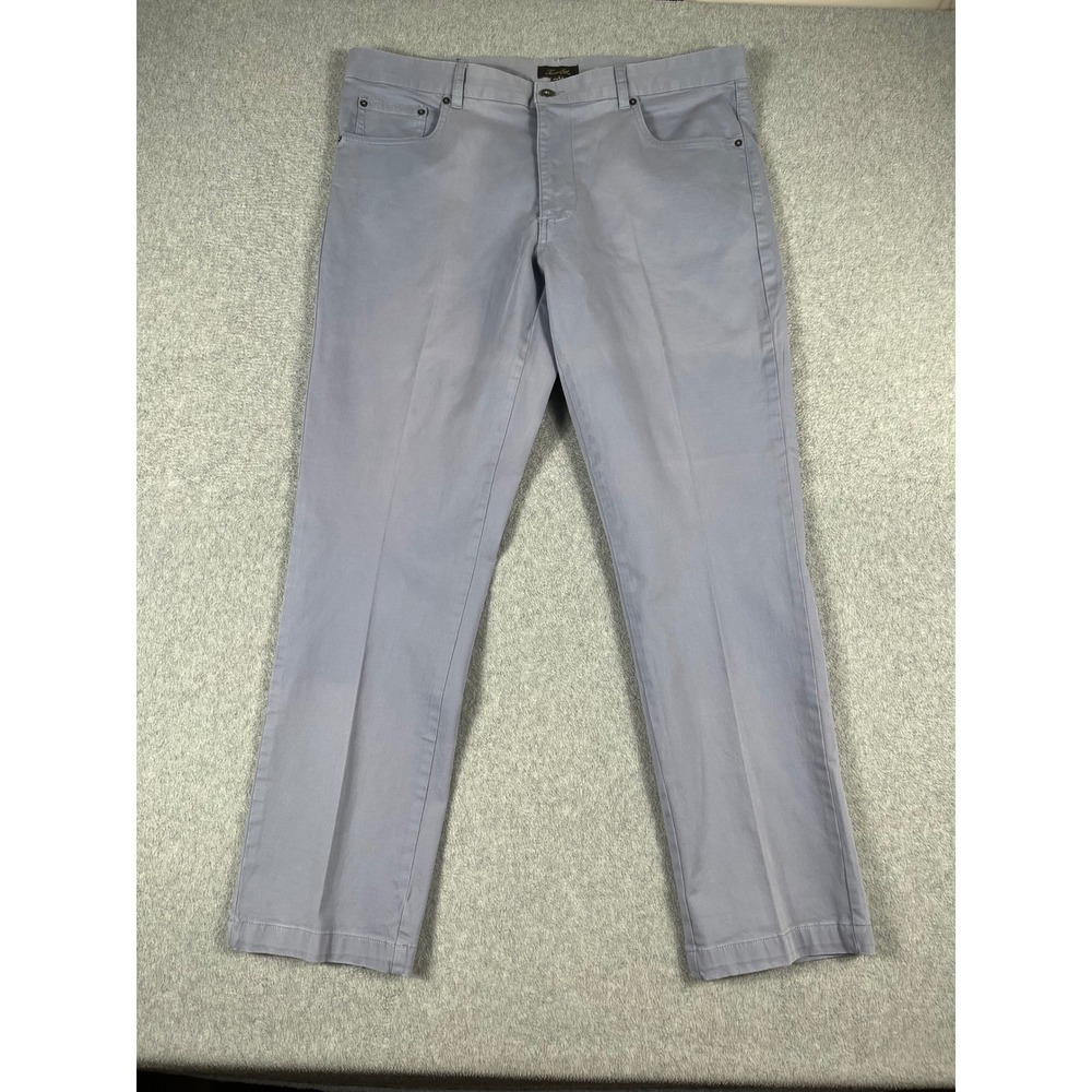 Tasso Elba Mens 34x30 (37x29) Five Pocket Pants Light Blue Gray Cotton Stretch